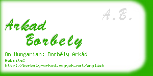 arkad borbely business card